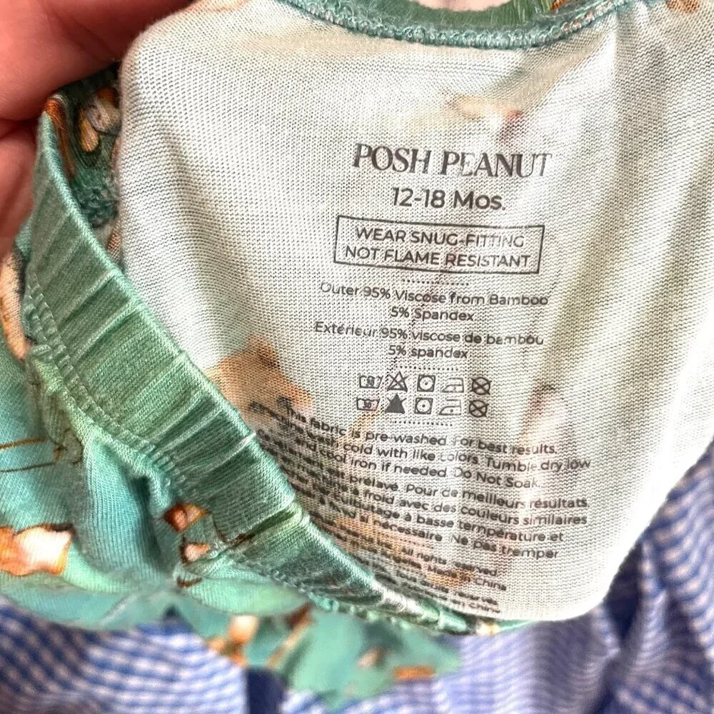 Posh Peanut Fox Fishing Arlo Pajama Pants Size 12-18 M